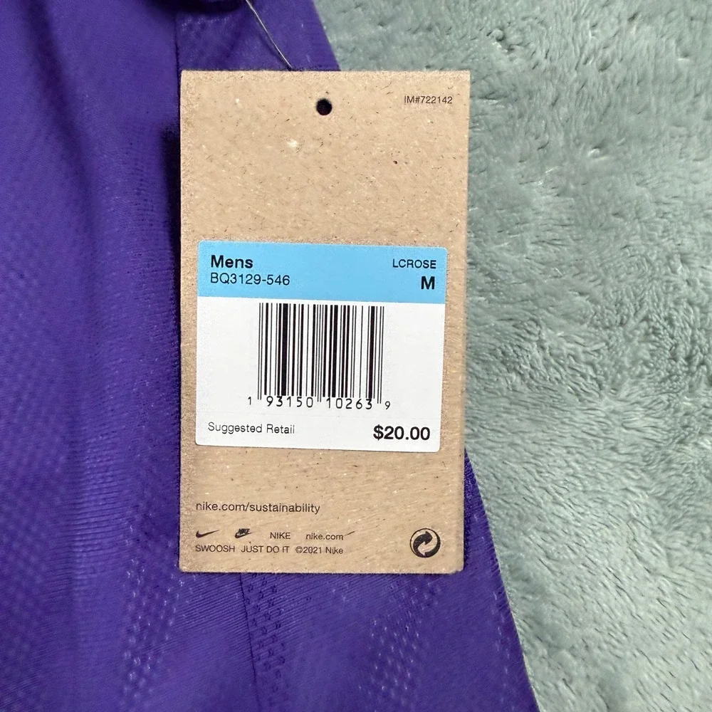 Nike Mens‎ Lacrosse Reversible Mesh Jersey Court Purple White BQ3129-546 Size M